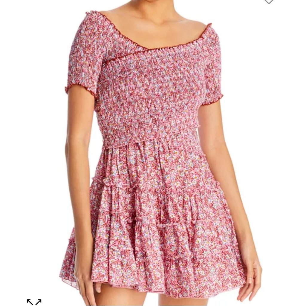 Poupette St Barth Soledad Smocked Tiered Mini Dress